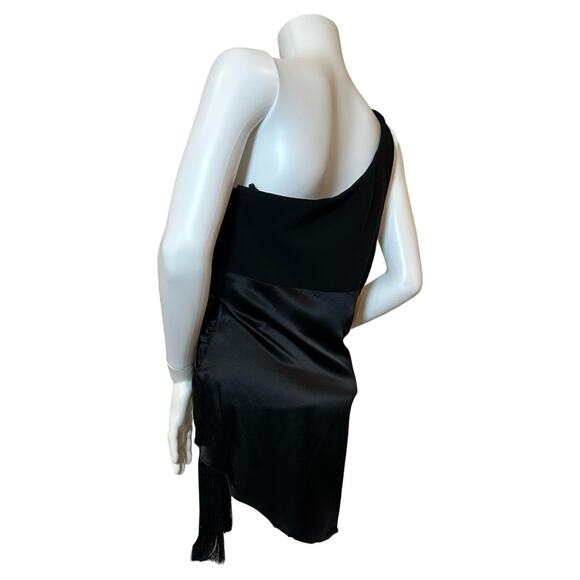 #T184 Cinq À Sept Theoline One-shoulder Crepe & Satin Top In Black SZ L $395 - Picture 7 of 13